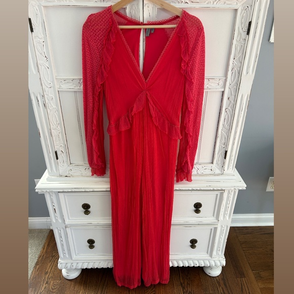 Pink long sleeve jumpsuit - Picture 1 of 10